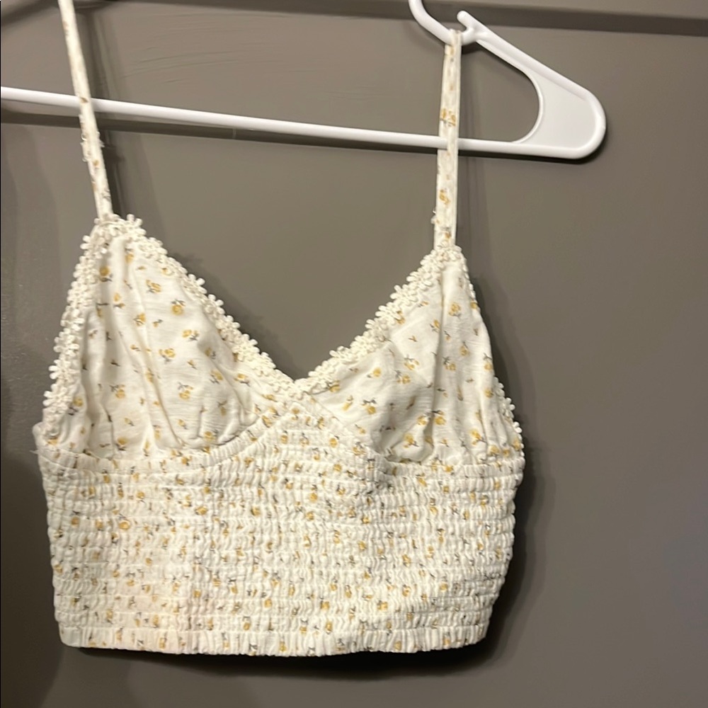Floral White Crop Top